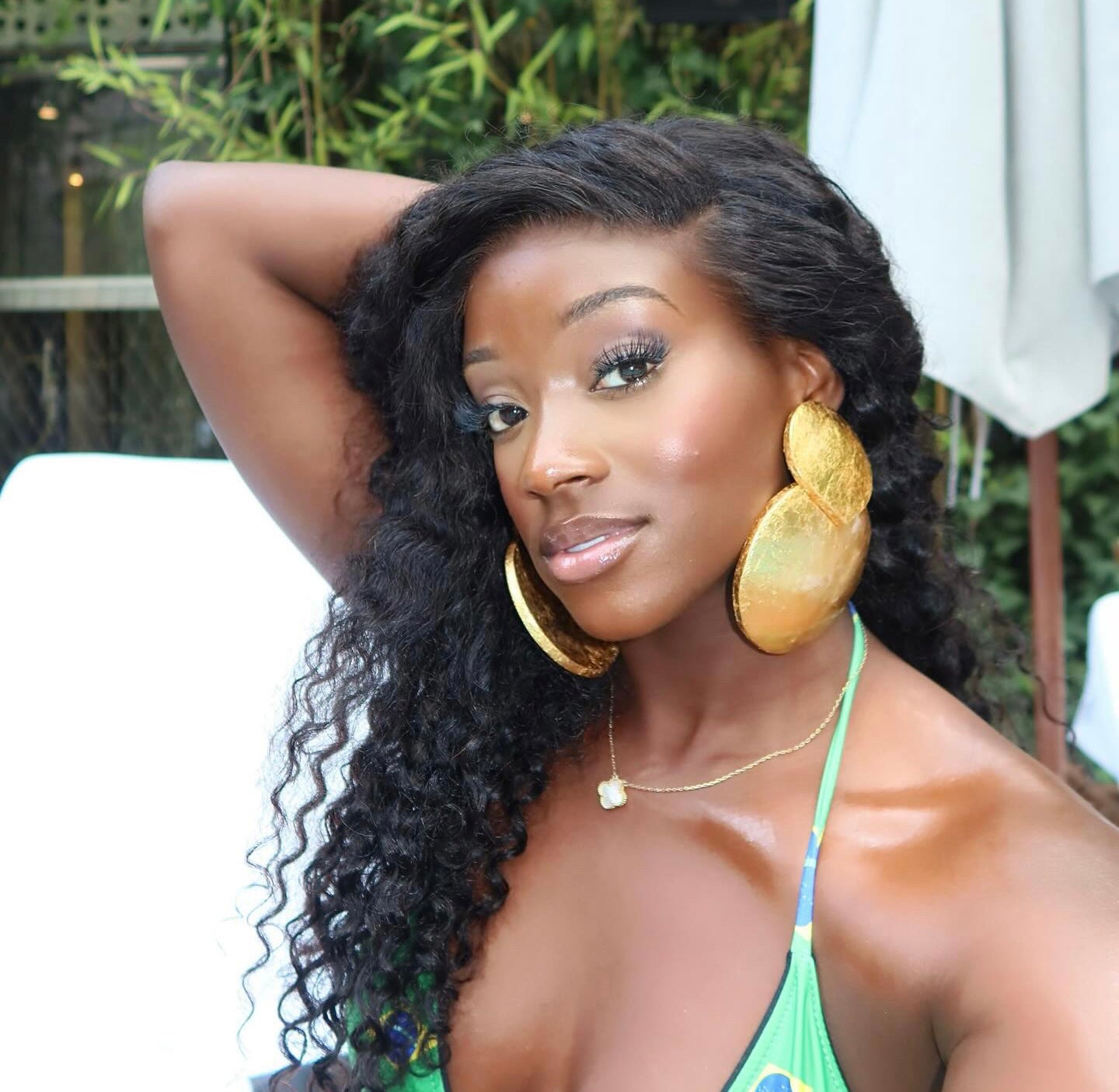 VINTAGE OVERSIZED STATEMENT EARRINGS- GOLD MOON