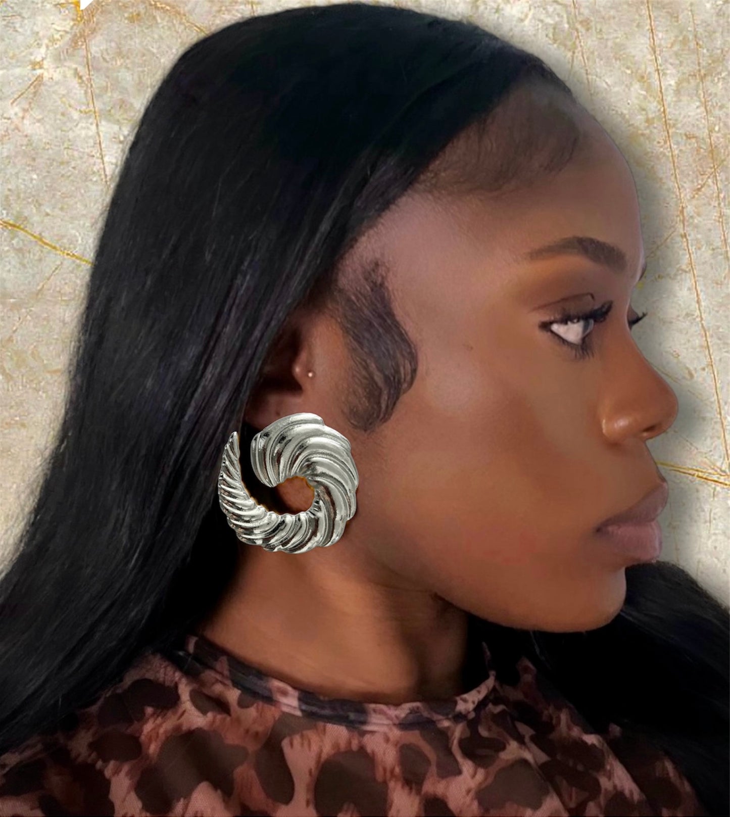 VINTAGE STATEMENT EARRINGS- SILVER MERMAID
