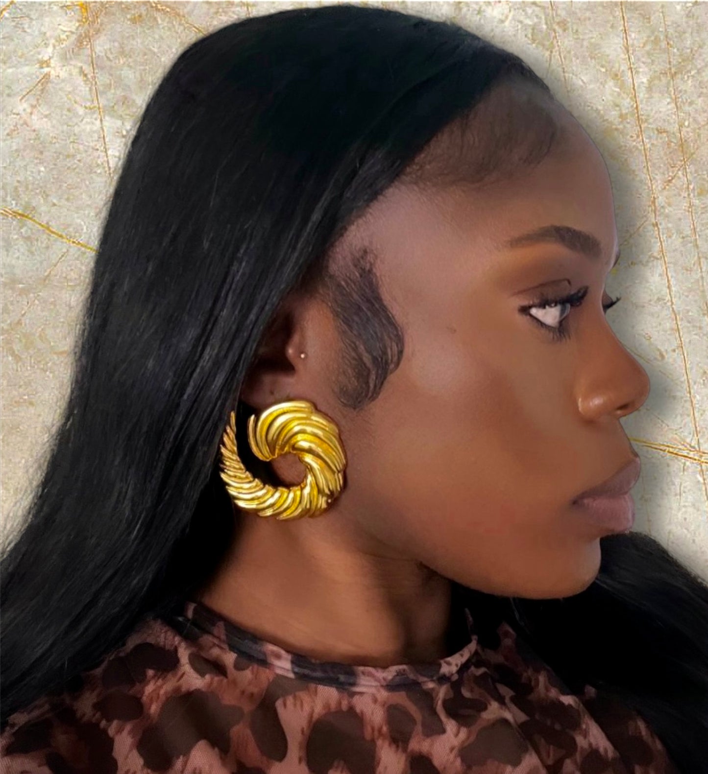 VINTAGE STATEMENT EARRINGS-GOLD MERMAID
