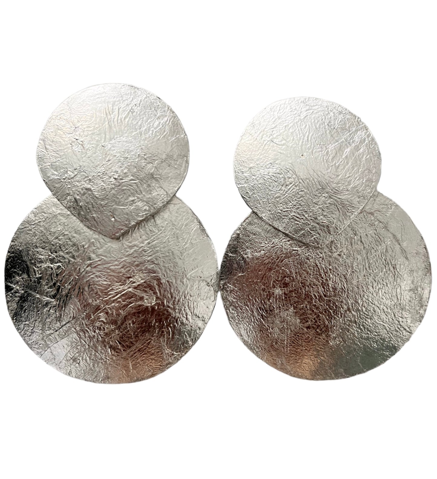 VINTAGE OVERSIZED STATEMENT EARRINGS- SILVER MOON