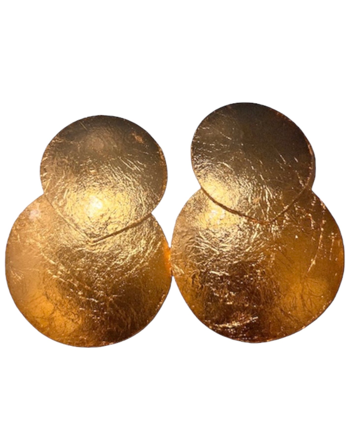 VINTAGE OVERSIZED STATEMENT EARRINGS- GOLD MOON