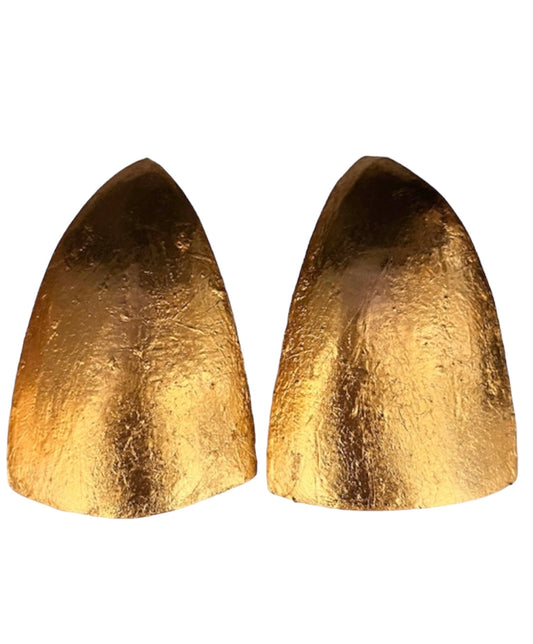 VINTAGE OVERSIZED STATEMENT EARRINGS- GOLD PYRAMID
