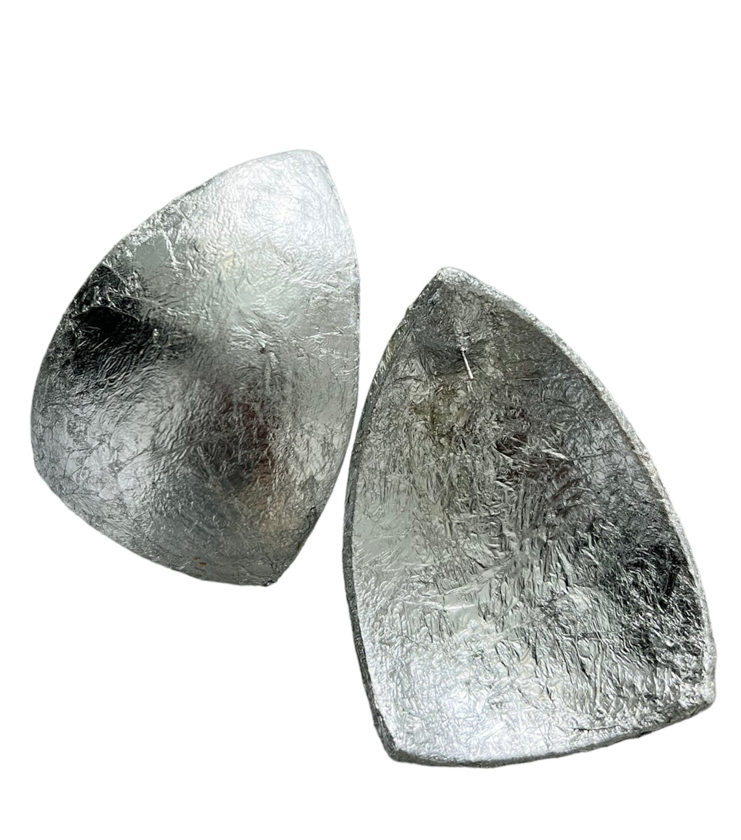 VINTAGE OVERSIZED STATEMENT EARRINGS- SILVER PYRAMID
